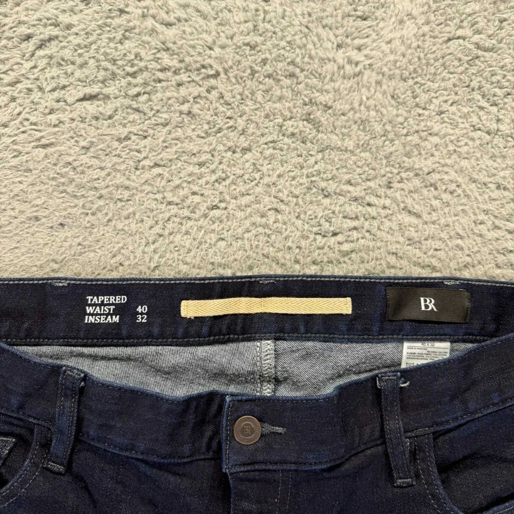 Banana Republic Jeans Mens 40x32‎ Blue Cotton Denim Tapered Leg Workwear Stretch